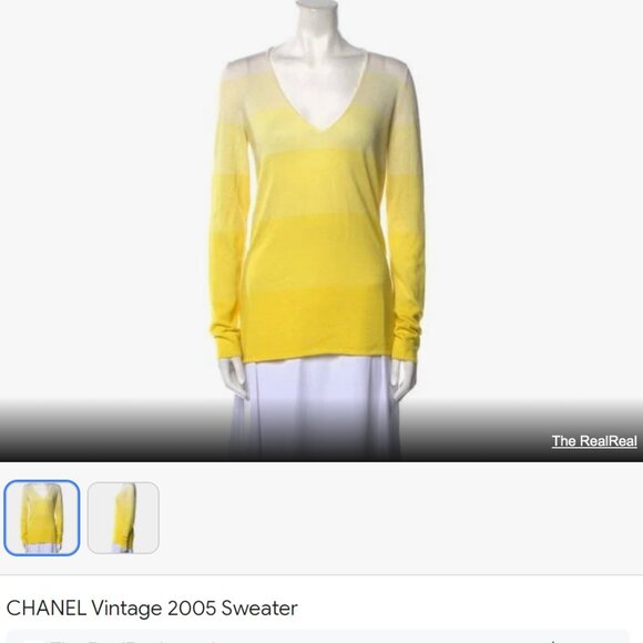 Authentic Yellow Chanel Sweater (S) - Picture 1 of 9